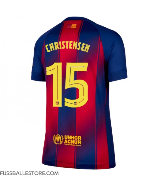 Günstige Barcelona Andreas Christensen #15 Heimtrikot Damen 2025-26 Kurzarm Günstige Barcelona Andreas Christensen #15 Heimtrikot Damen 2025-26 Kurzarm